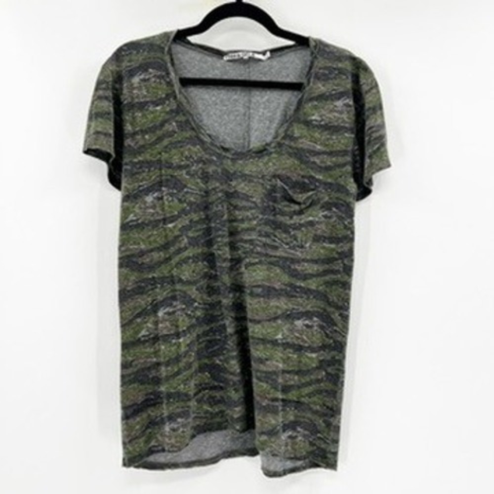 PAM & GELA Women's Camo Print Short Sleeve Pocket T-Shirt Size S